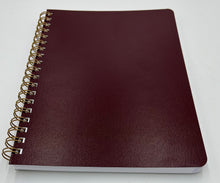 Load image into Gallery viewer, Maroon covers are made of thick 17pt heavy duty cardstock with a kidskin leathergrain/leatherette finish that looks professional.