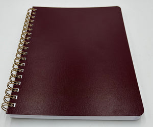 Maroon covers are made of thick 17pt heavy duty cardstock with a kidskin leathergrain/leatherette finish that looks professional.