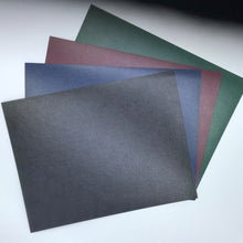 Load image into Gallery viewer, A range of cover colors to suit a range of needs. Standard colors include black, navy blue, maroon, and hunter green.  Covers are made of thick 17pt heavy duty cardstock with a kidskin leathergrain/leatherette finish that looks professional.

