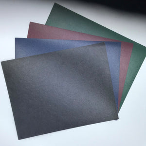 A range of cover colors to suit a range of needs. Standard colors include black, navy blue, maroon, and hunter green.  Covers are made of thick 17pt heavy duty cardstock with a kidskin leathergrain/leatherette finish that looks professional.